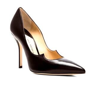 EUC Paul Andrew Zenadia Pump Black Leather IT Sz 40 US 9.5 $675